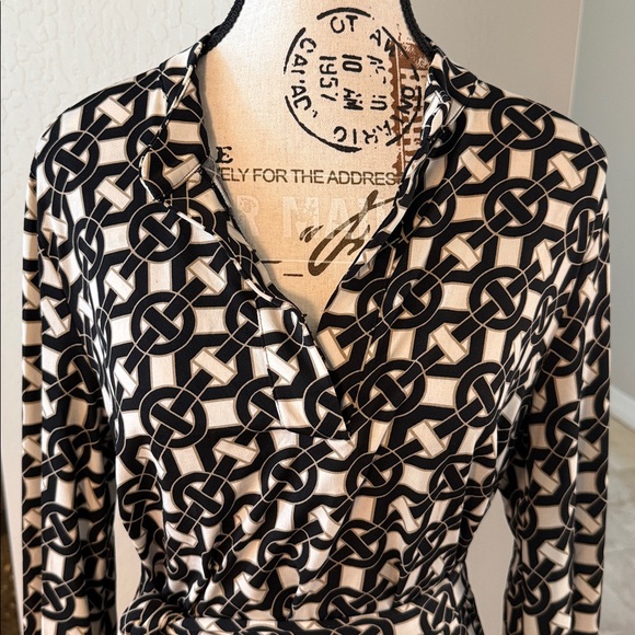 NWOT Laundry by Design Black and White Geometric Midi Dress - Picture 2 of 9